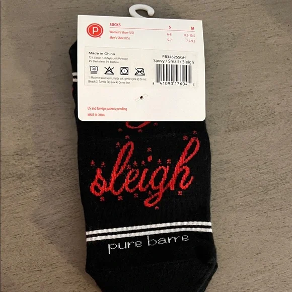 Pure Barre Black and Red Casual Socks - Picture 4 of 4